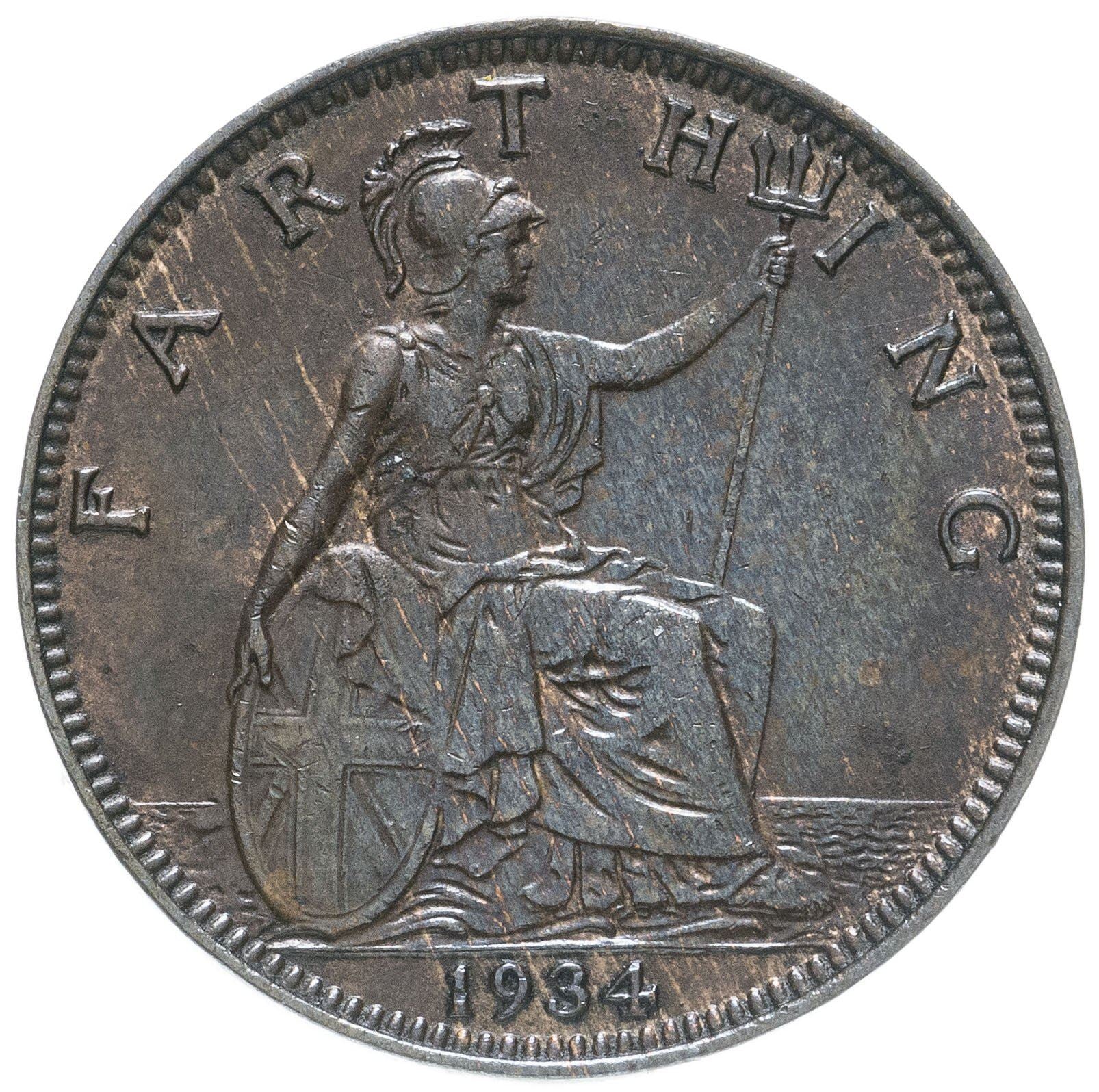 United Kingdom | 1 Farthing Coin | George V | KM:825 | 1926 - 1936