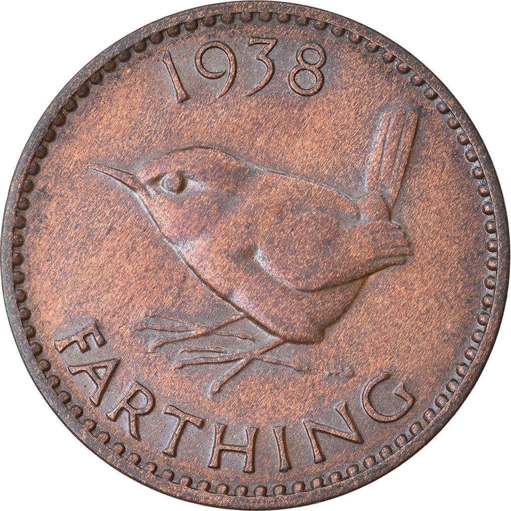 United Kingdom | 1 Farthing Coin | Eurasian wren | KM:843 | 1937 - 1948