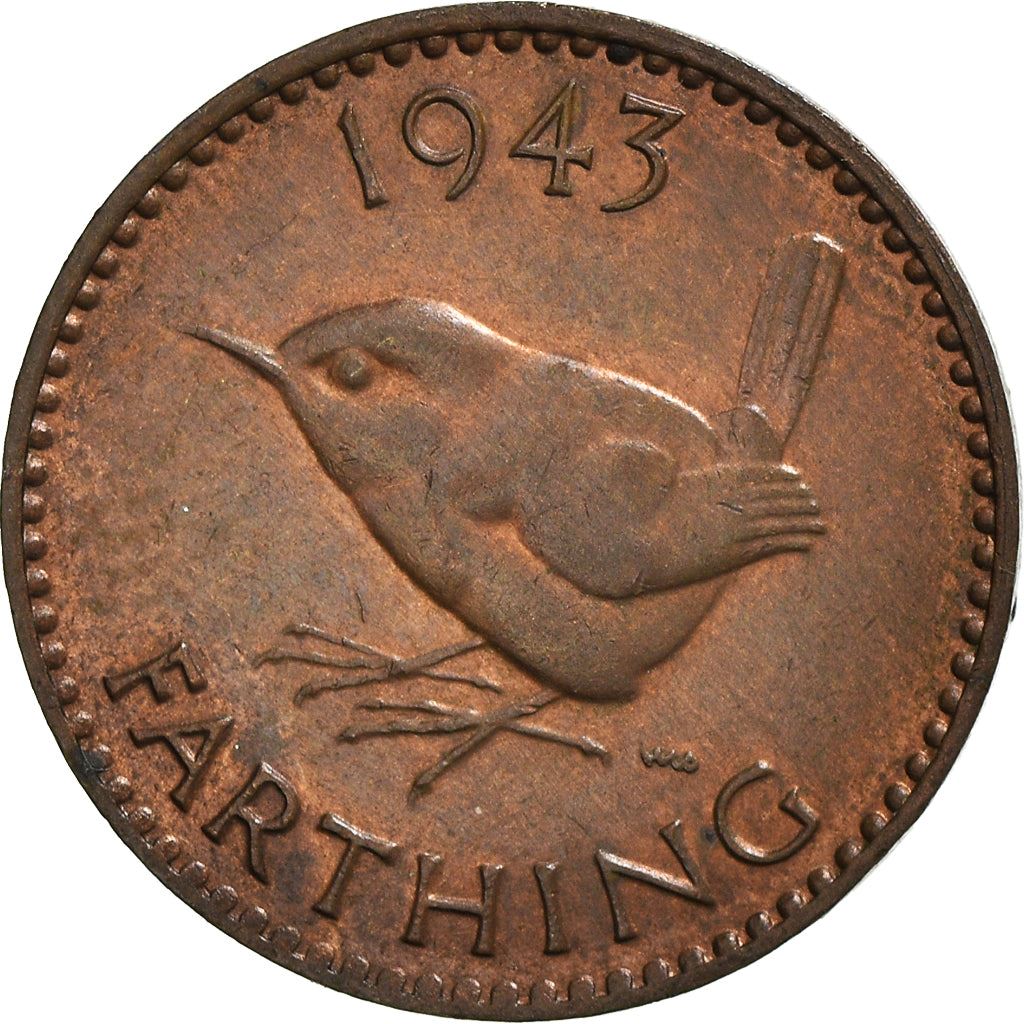 United Kingdom | 1 Farthing Coin | Eurasian wren | KM:843 | 1937 - 1948