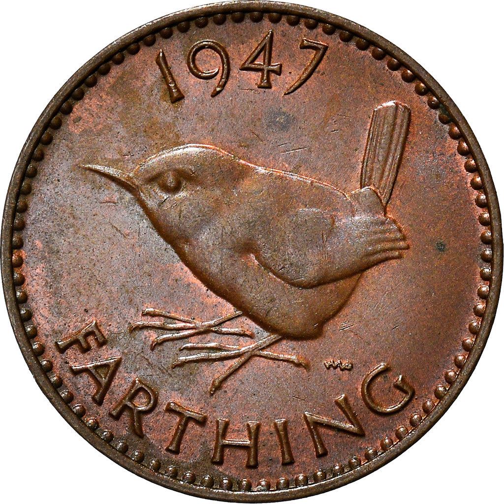 United Kingdom | 1 Farthing Coin | Eurasian wren | KM:843 | 1937 - 1948