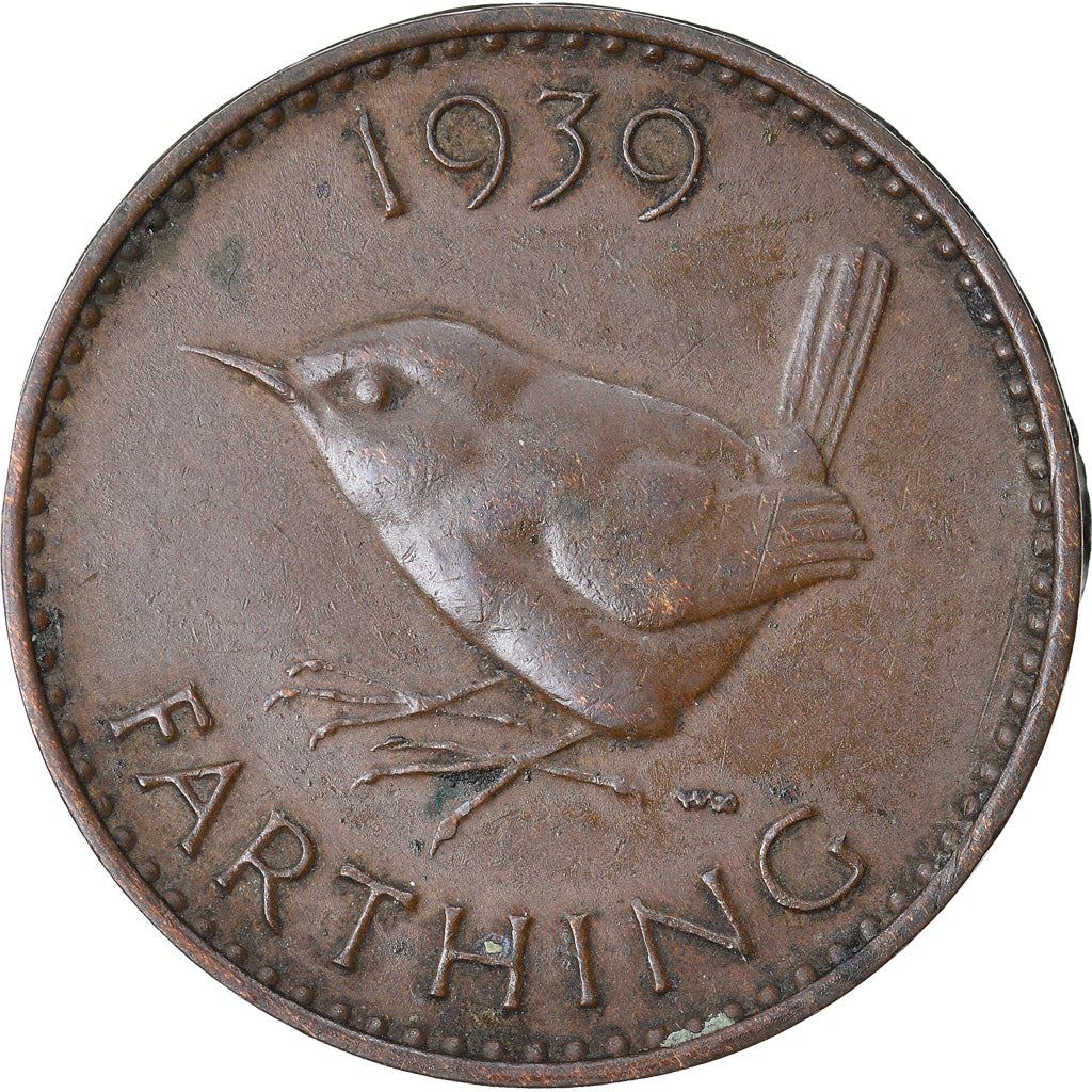United Kingdom | 1 Farthing Coin | Eurasian wren | KM:843 | 1937 - 1948
