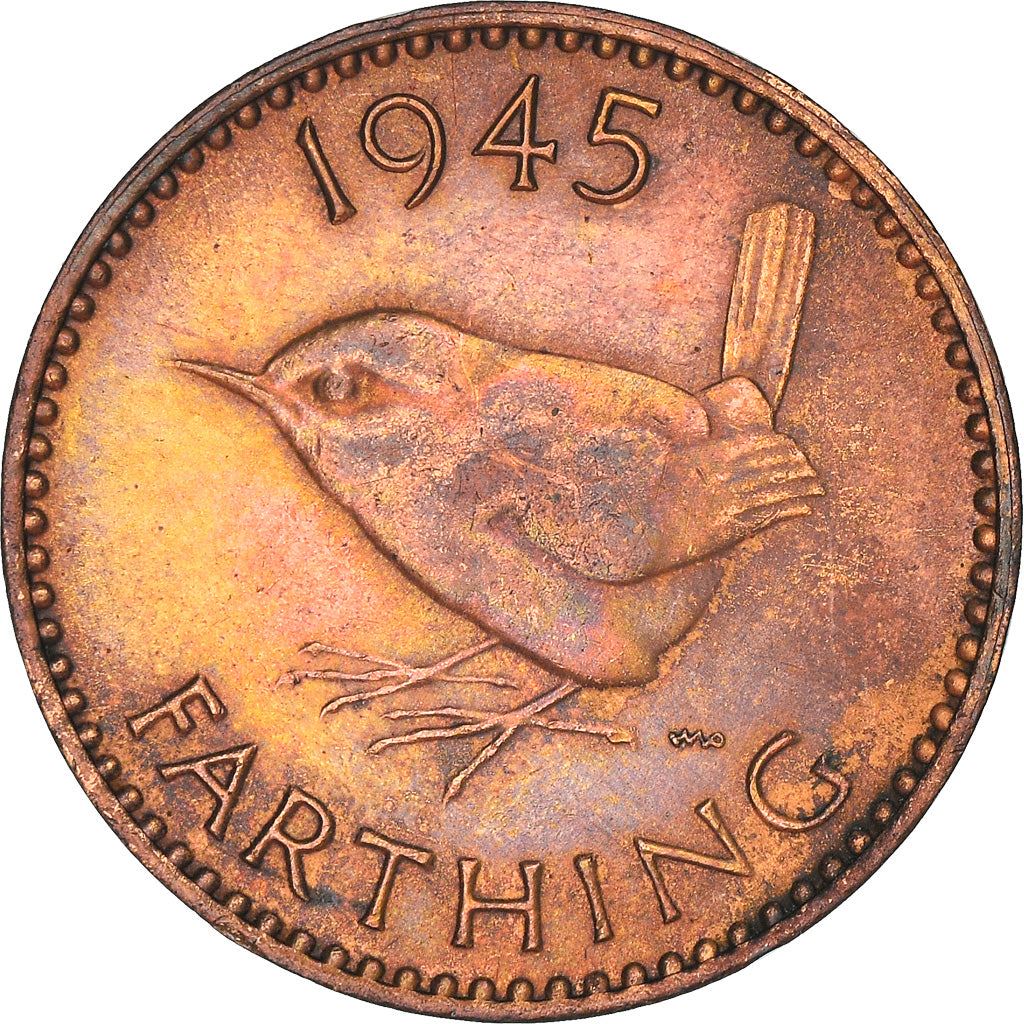 United Kingdom | 1 Farthing Coin | Eurasian wren | KM:843 | 1937 - 1948