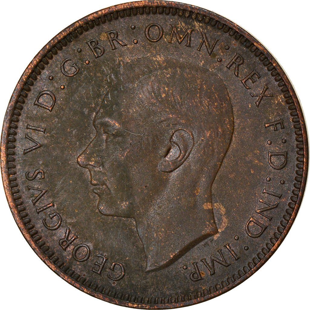 United Kingdom | 1 Farthing Coin | Eurasian wren | KM:843 | 1937 - 1948