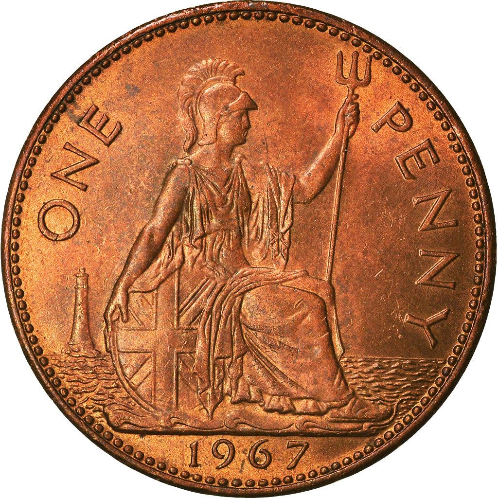 United Kingdom | 1 Penny Coin | Britannia | KM:897 | 1954 - 1970