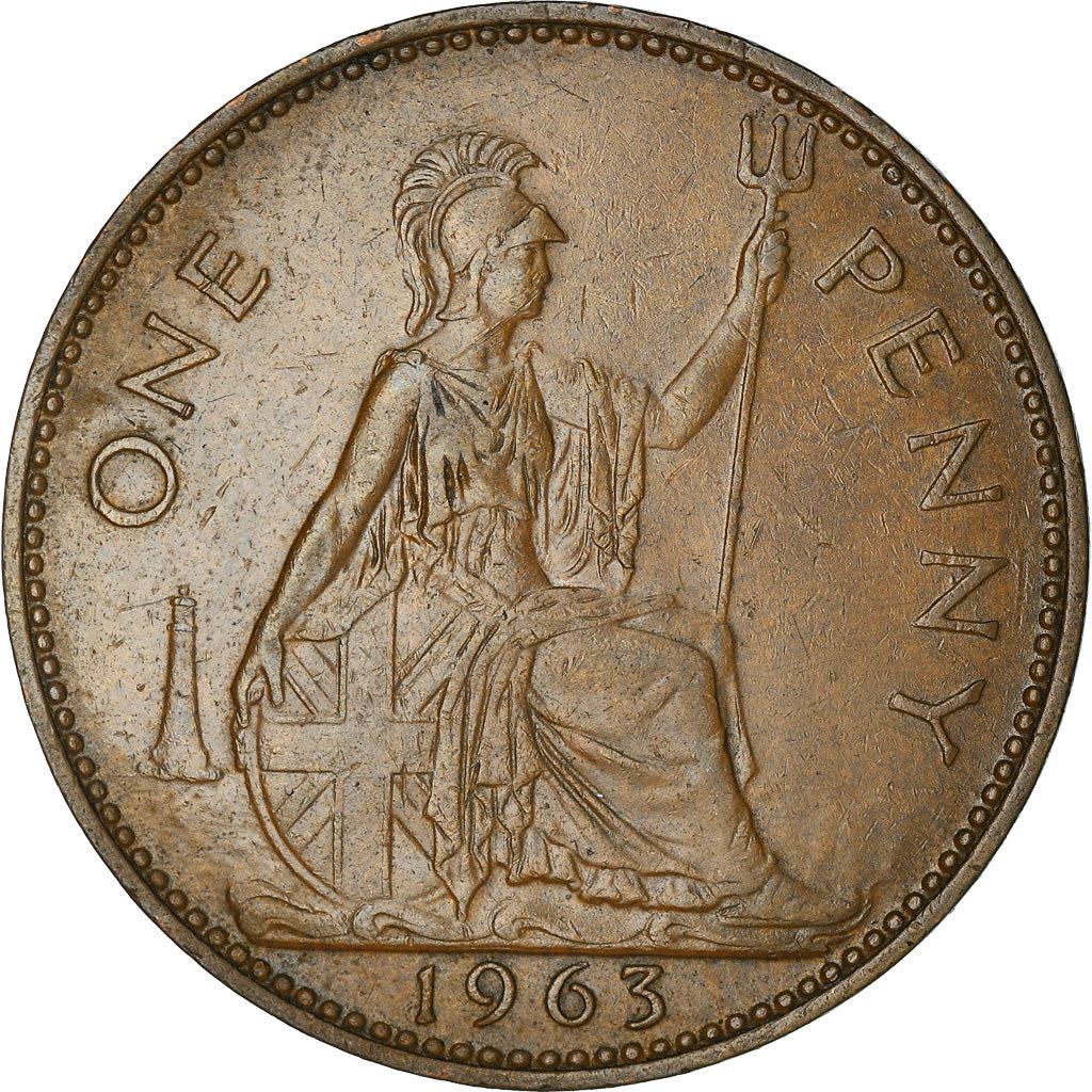 United Kingdom | 1 Penny Coin | Britannia | KM:897 | 1954 - 1970