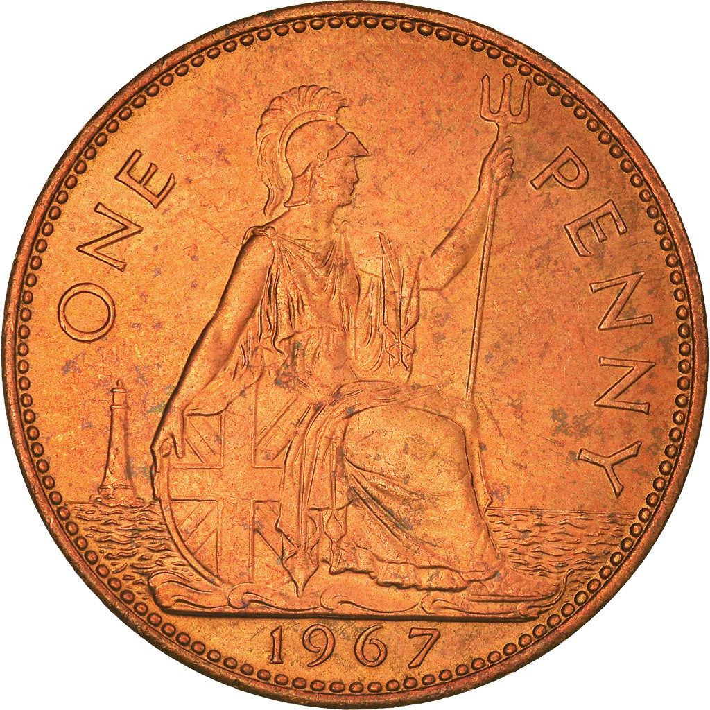United Kingdom | 1 Penny Coin | Britannia | KM:897 | 1954 - 1970