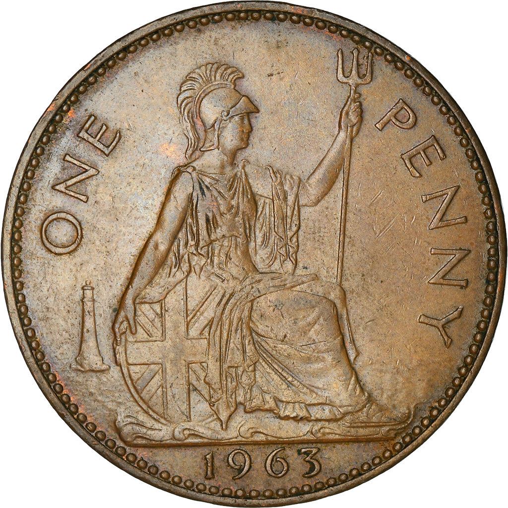 United Kingdom | 1 Penny Coin | Britannia | KM:897 | 1954 - 1970