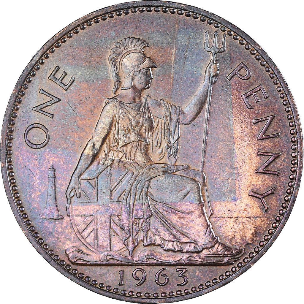 United Kingdom | 1 Penny Coin | Britannia | KM:897 | 1954 - 1970