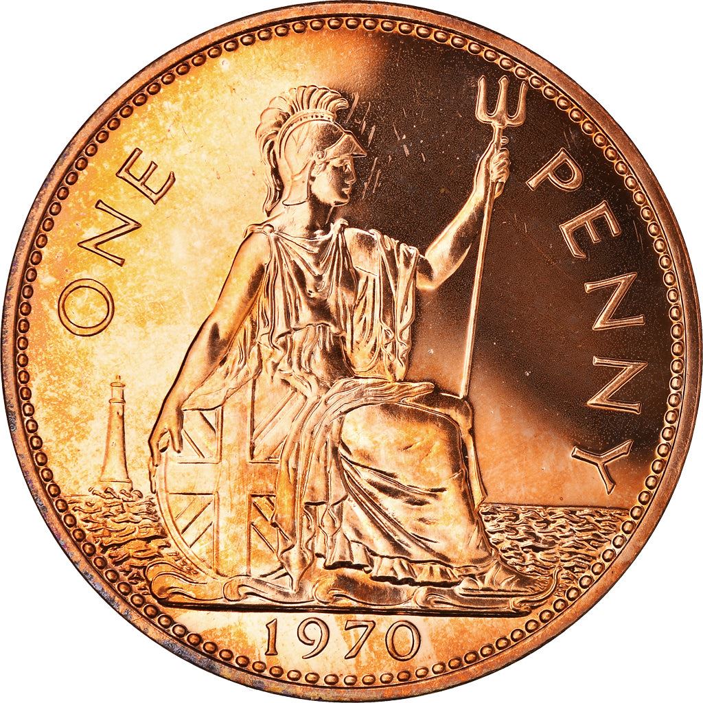 United Kingdom | 1 Penny Coin | Britannia | KM:897 | 1954 - 1970