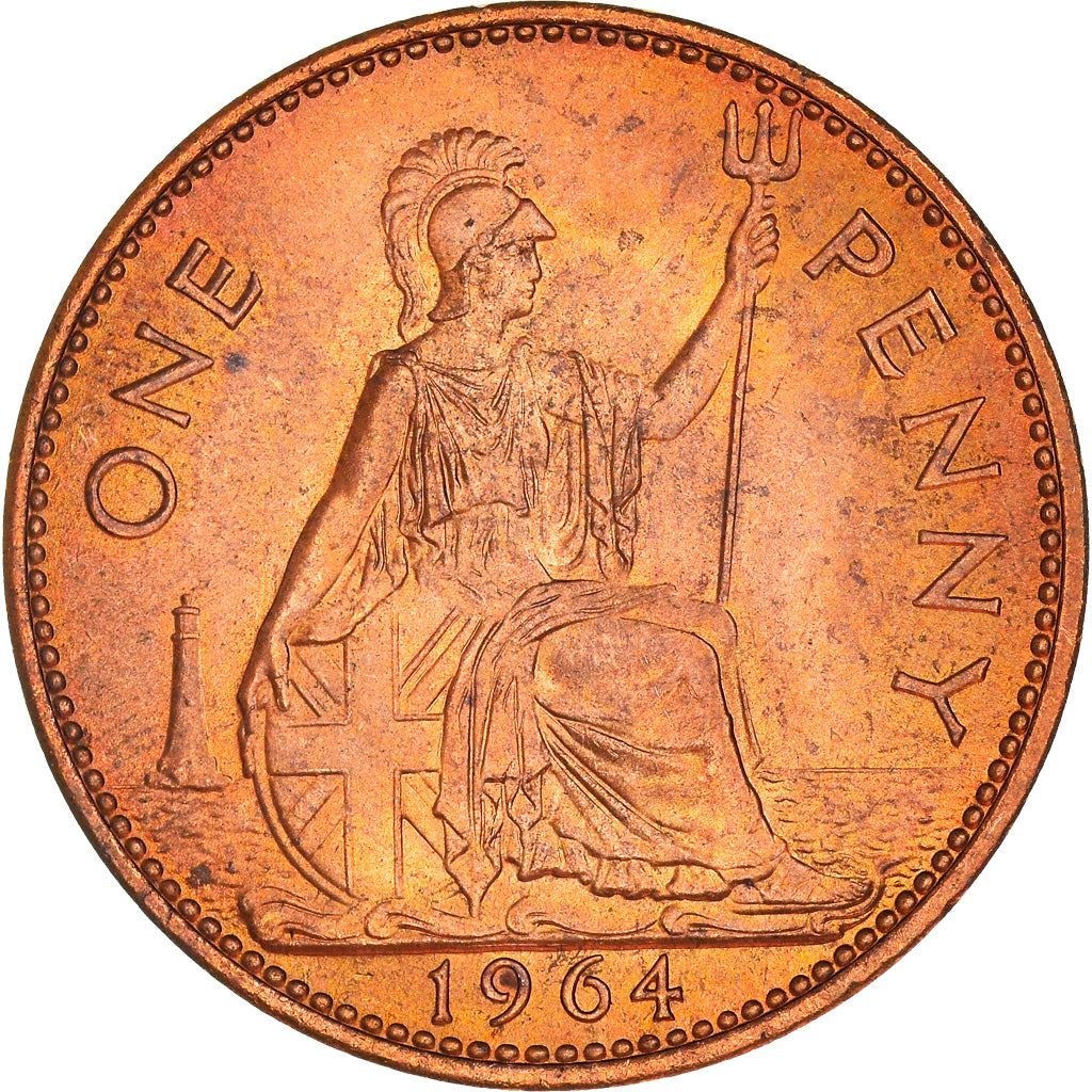 United Kingdom | 1 Penny Coin | Britannia | KM:897 | 1954 - 1970