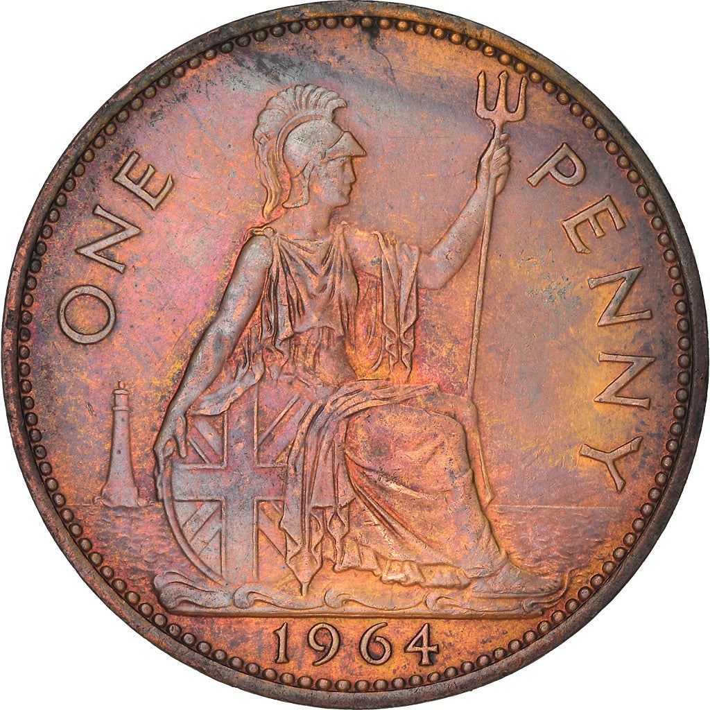 United Kingdom | 1 Penny Coin | Britannia | KM:897 | 1954 - 1970