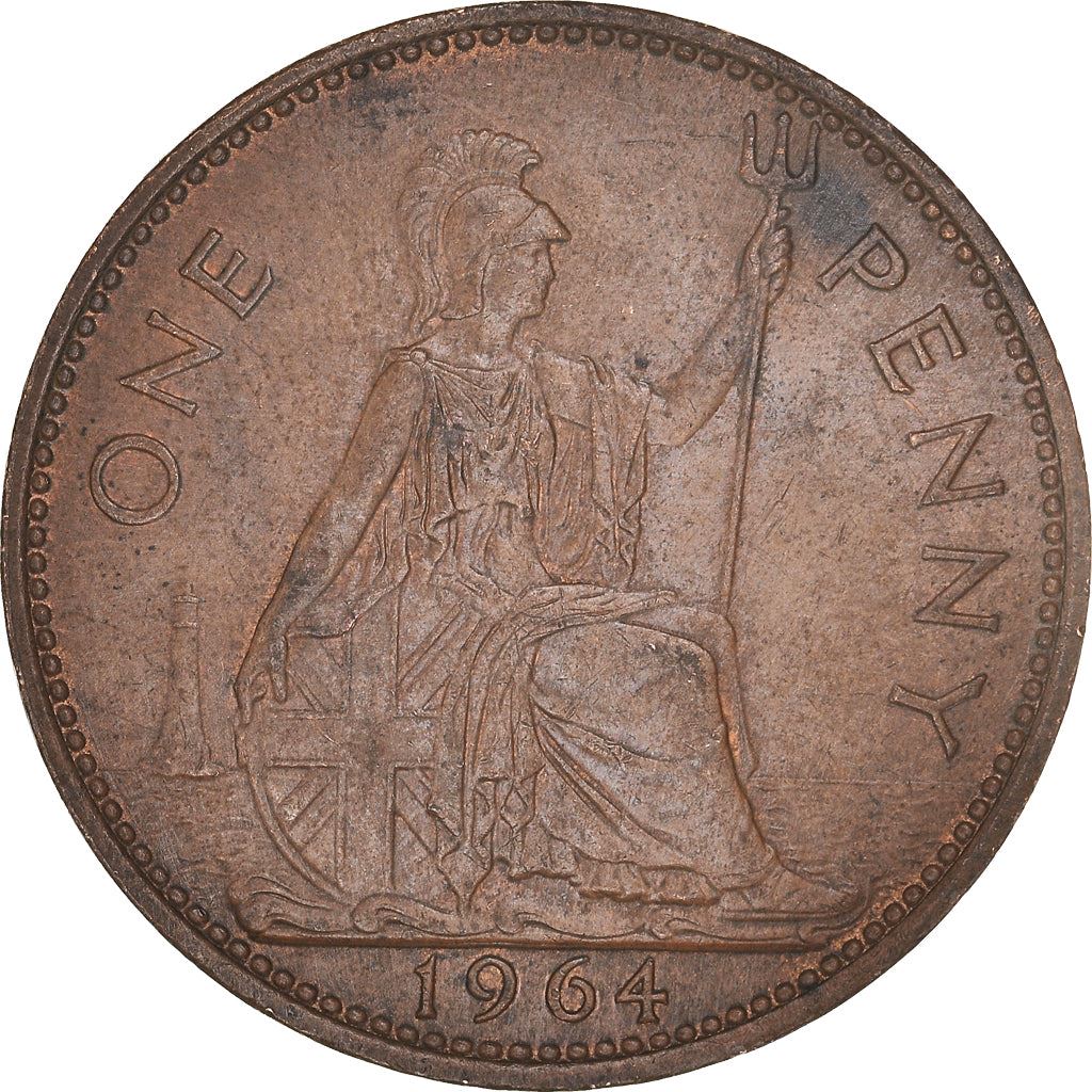 United Kingdom | 1 Penny Coin | Britannia | KM:897 | 1954 - 1970