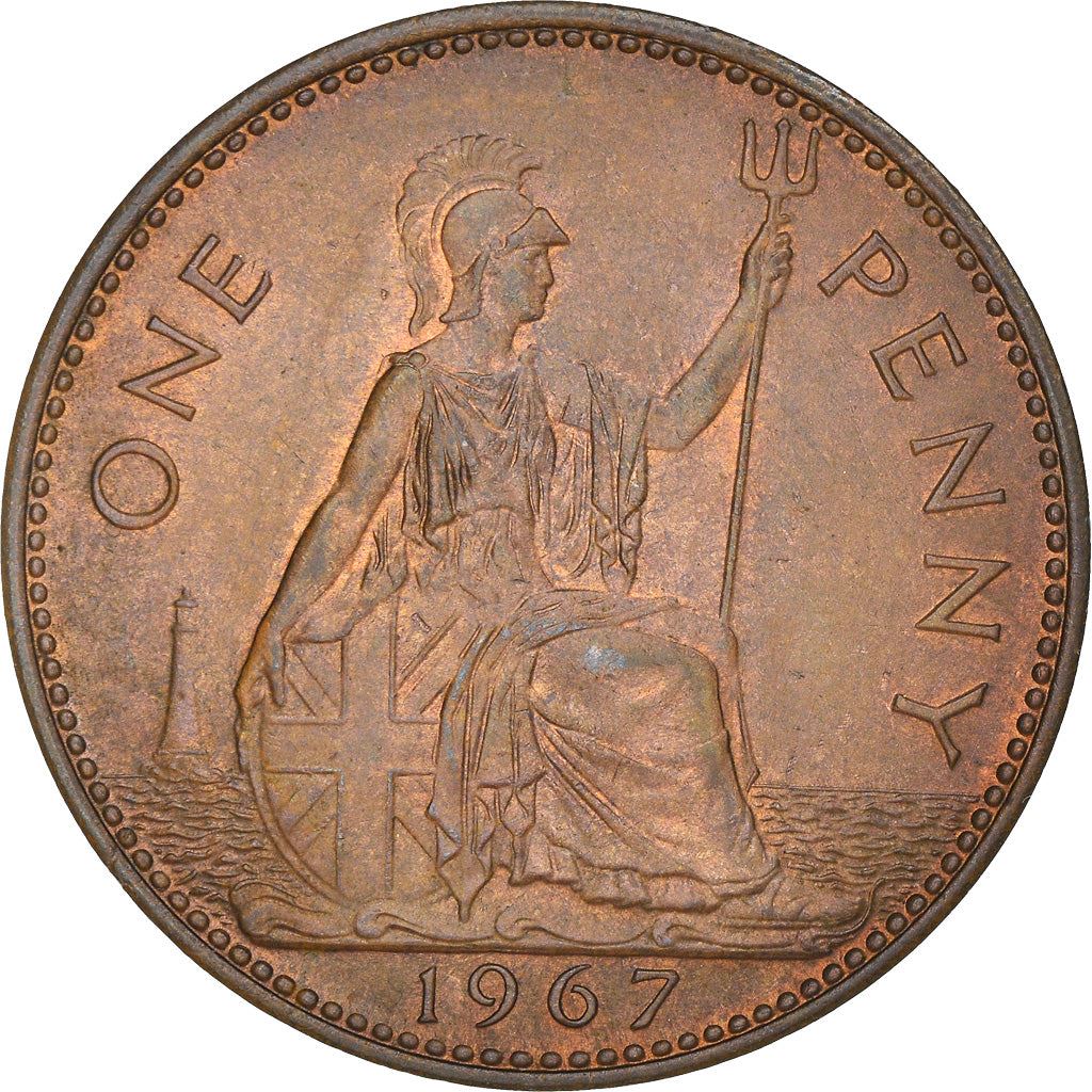 United Kingdom | 1 Penny Coin | Britannia | KM:897 | 1954 - 1970