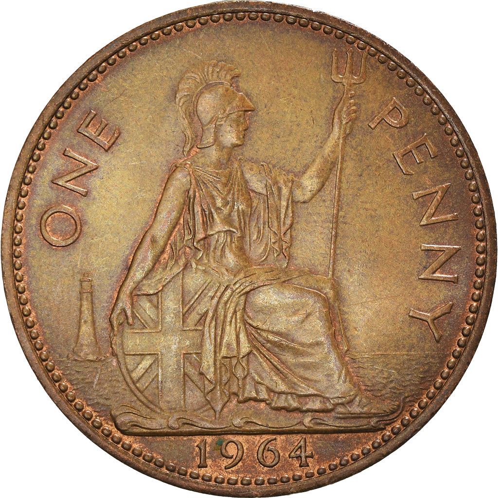 United Kingdom | 1 Penny Coin | Britannia | KM:897 | 1954 - 1970
