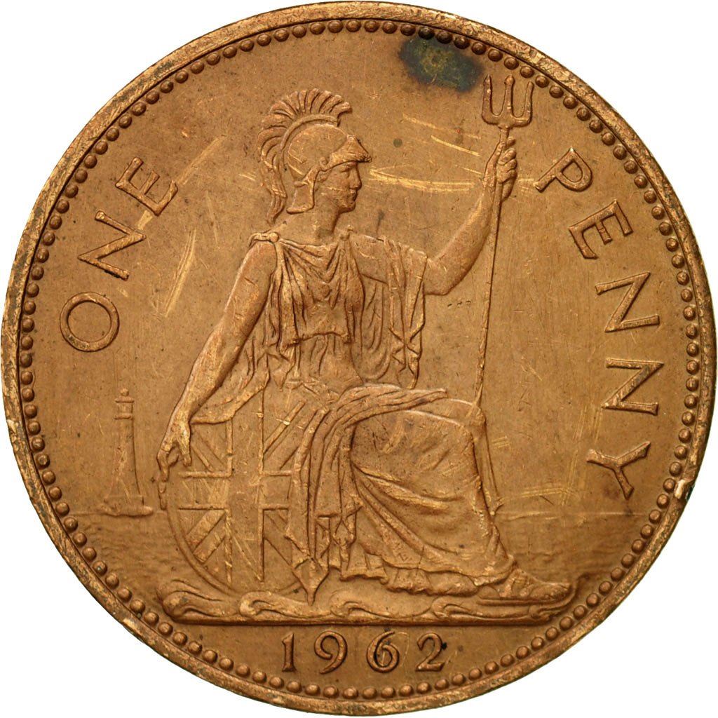 United Kingdom | 1 Penny Coin | Britannia | KM:897 | 1954 - 1970
