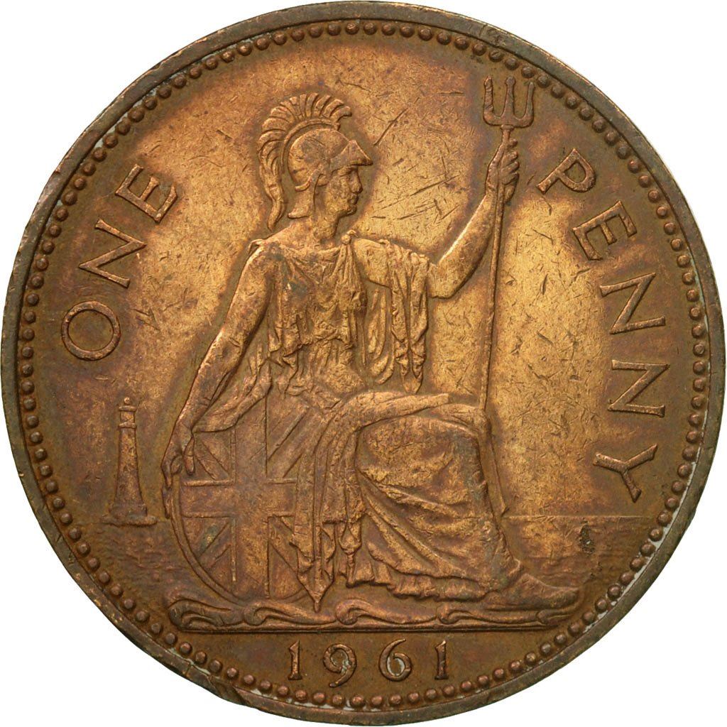 United Kingdom | 1 Penny Coin | Britannia | KM:897 | 1954 - 1970