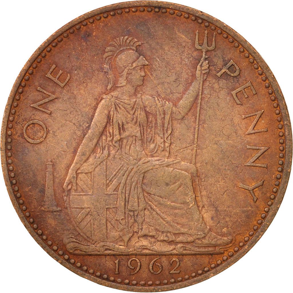 United Kingdom | 1 Penny Coin | Britannia | KM:897 | 1954 - 1970