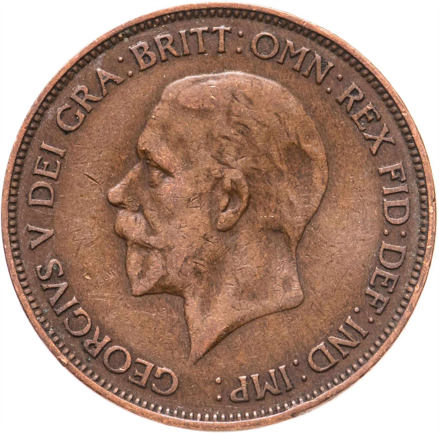 United Kingdom | 1 Penny Coin | George V | KM:838 | 1928 - 1936