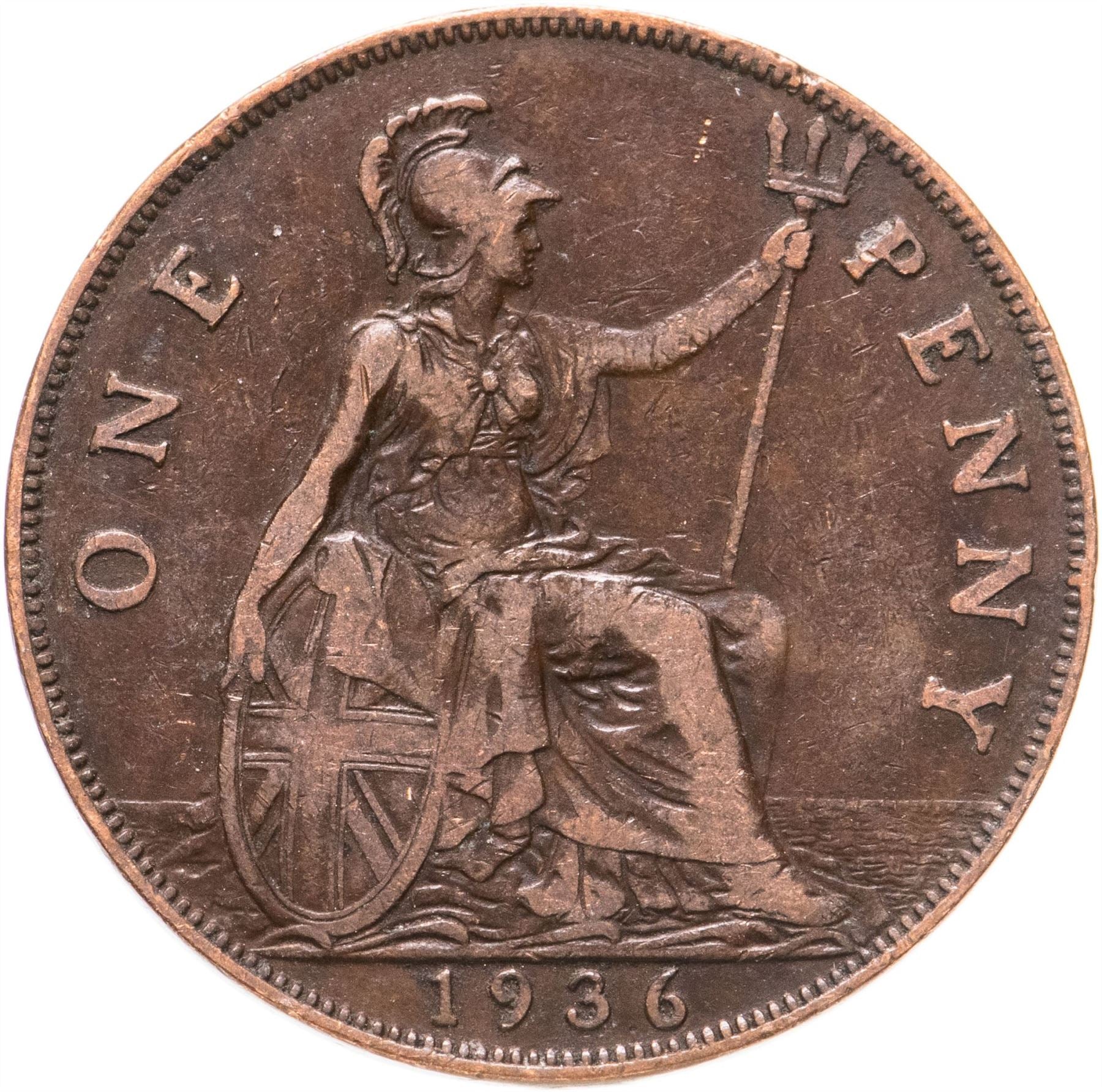 United Kingdom | 1 Penny Coin | George V | KM:838 | 1928 - 1936