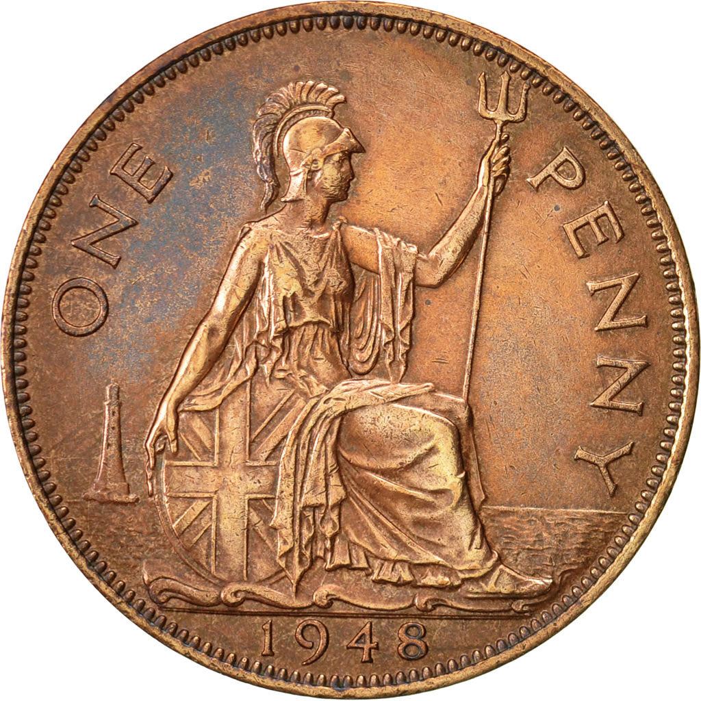 United Kingdom | 1 Penny Coin | Britannia | KM:845 | 1937 - 1948