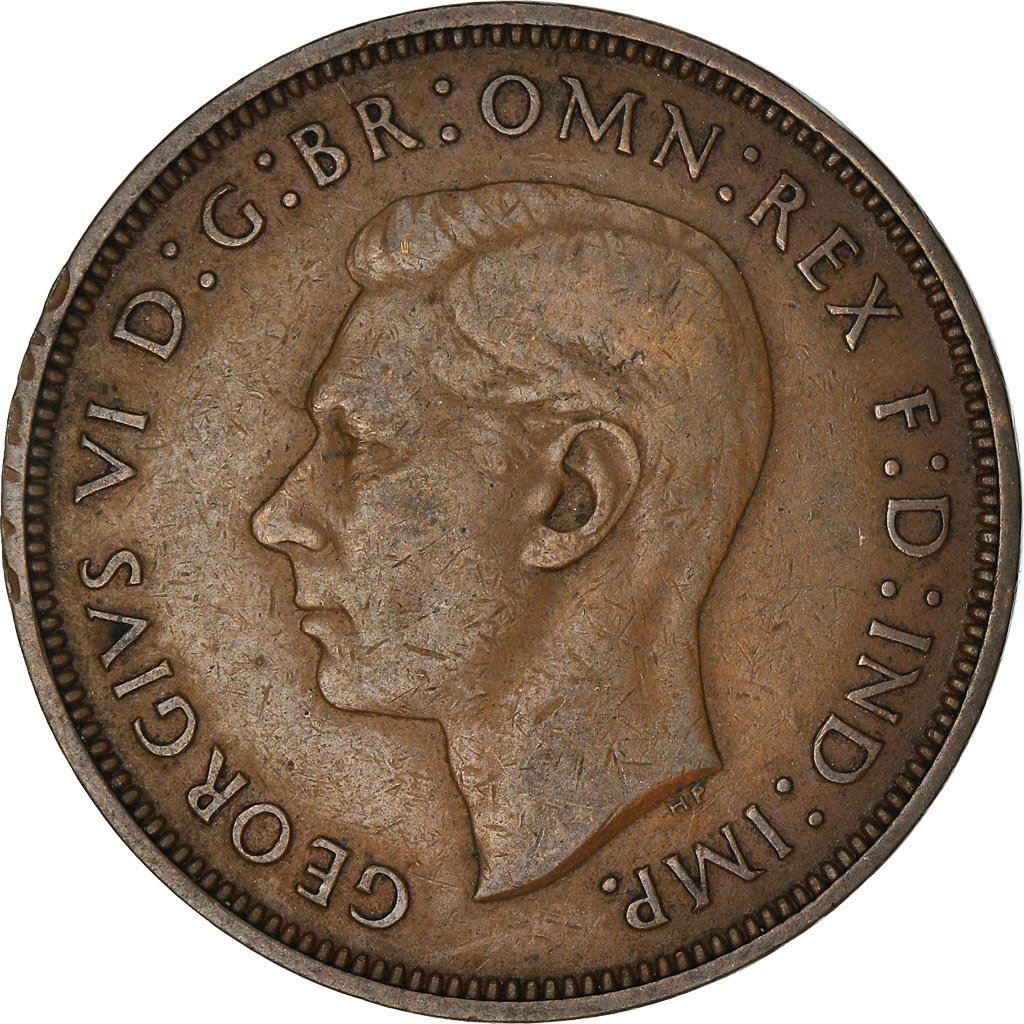 United Kingdom | 1 Penny Coin | Britannia | KM:845 | 1937 - 1948