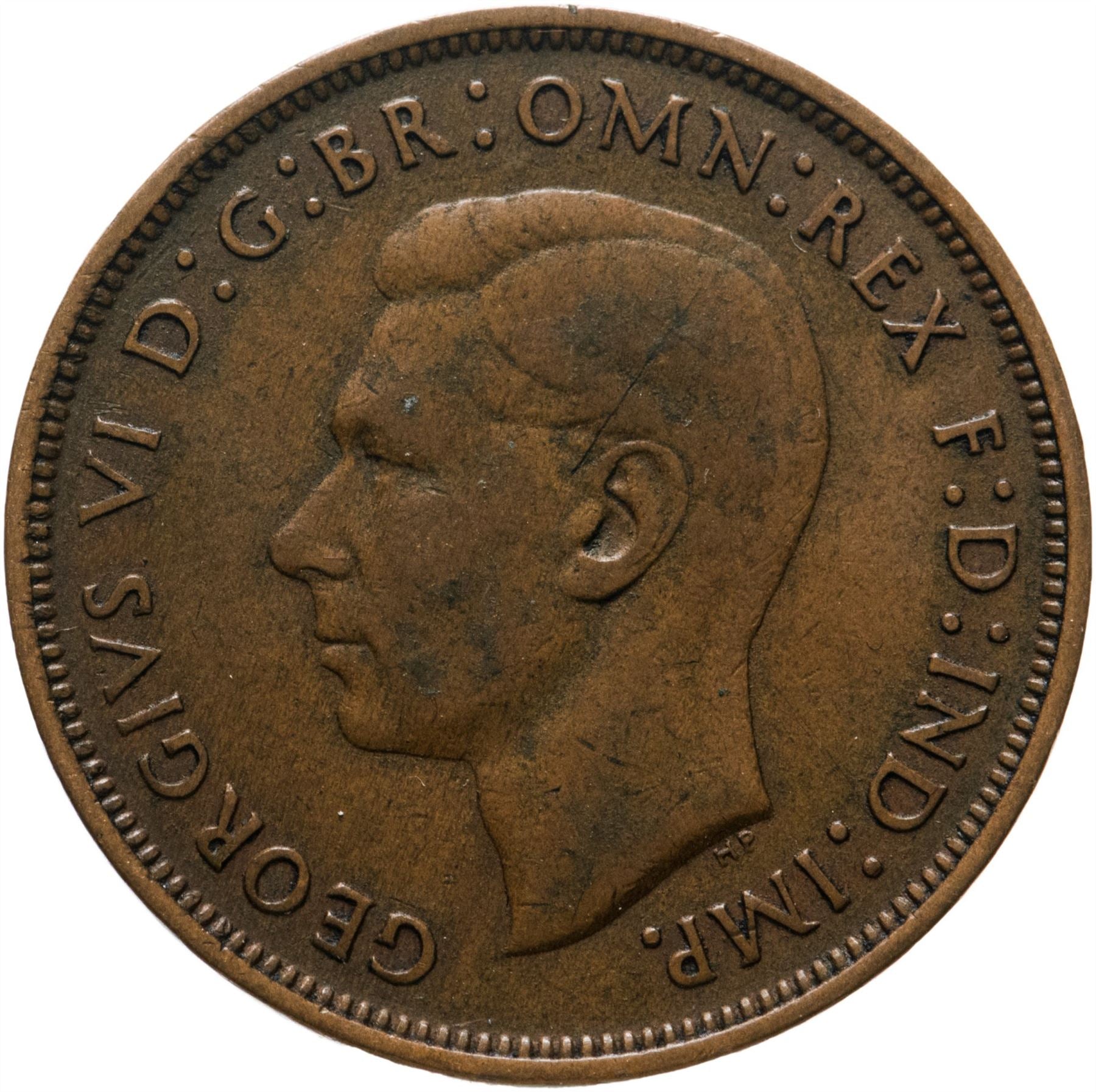 United Kingdom | 1 Penny Coin | Britannia | KM:845 | 1937 - 1948