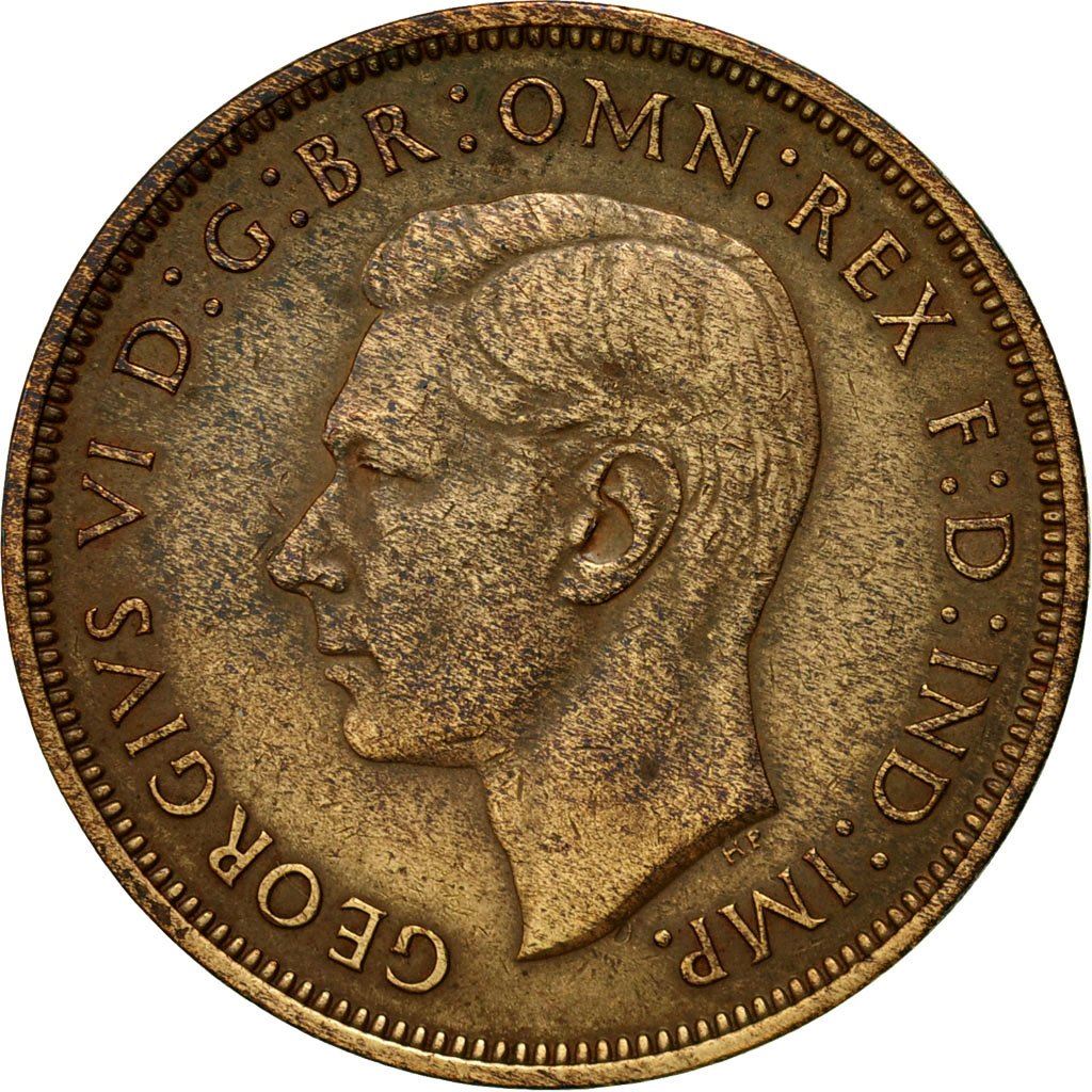 United Kingdom | 1 Penny Coin | Britannia | KM:845 | 1937 - 1948