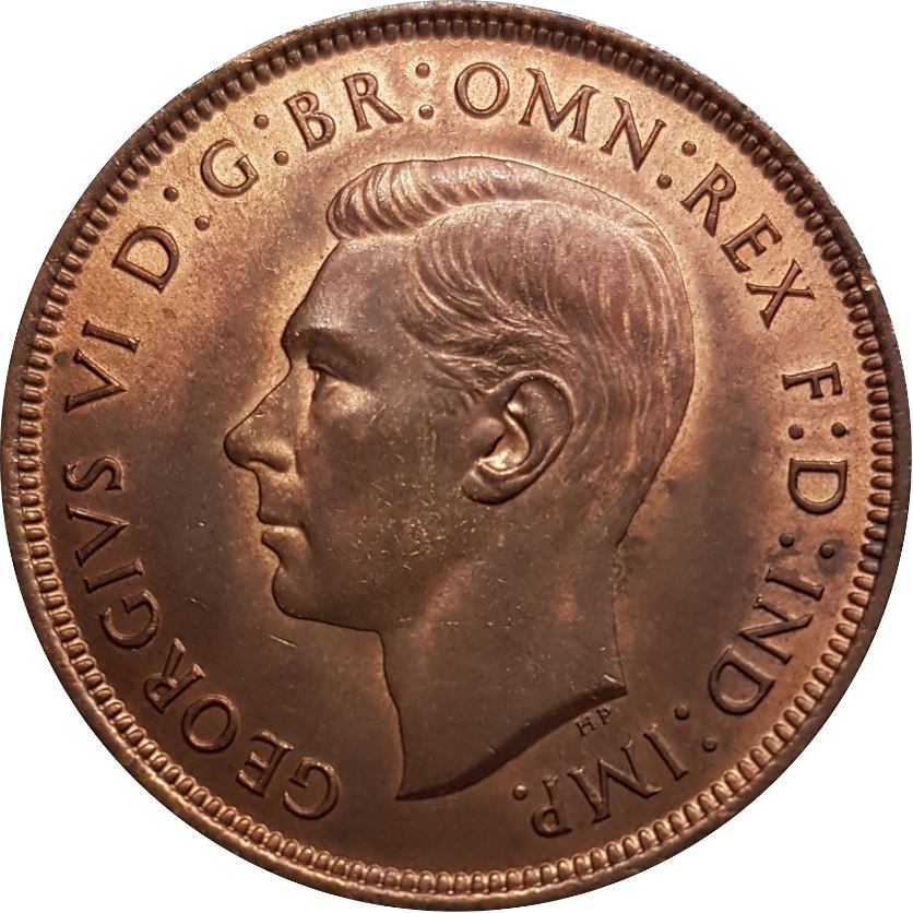 United Kingdom | 1 Penny Coin | Britannia | KM:845 | 1937 - 1948