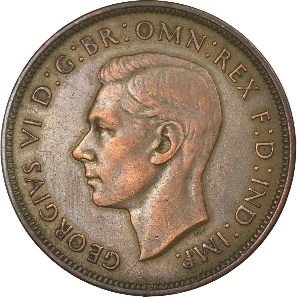 United Kingdom | 1 Penny Coin | Britannia | KM:845 | 1937 - 1948