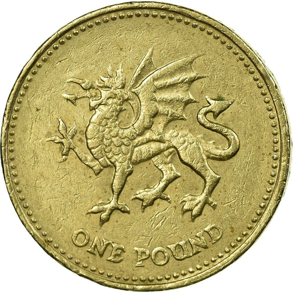 United Kingdom | 1 Pound Coin | Welsh Dragon | KM:969 | 1995