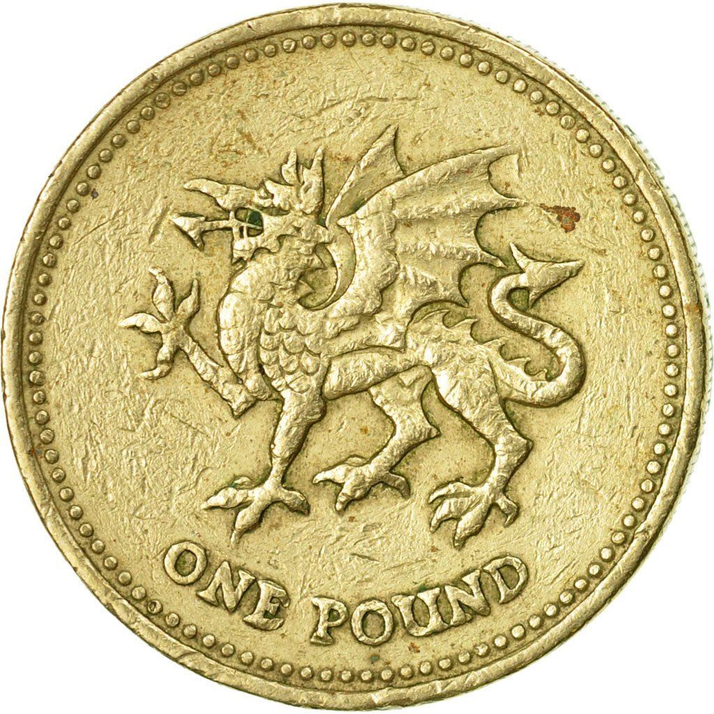 United Kingdom | 1 Pound Coin | Welsh Dragon | KM:969 | 1995