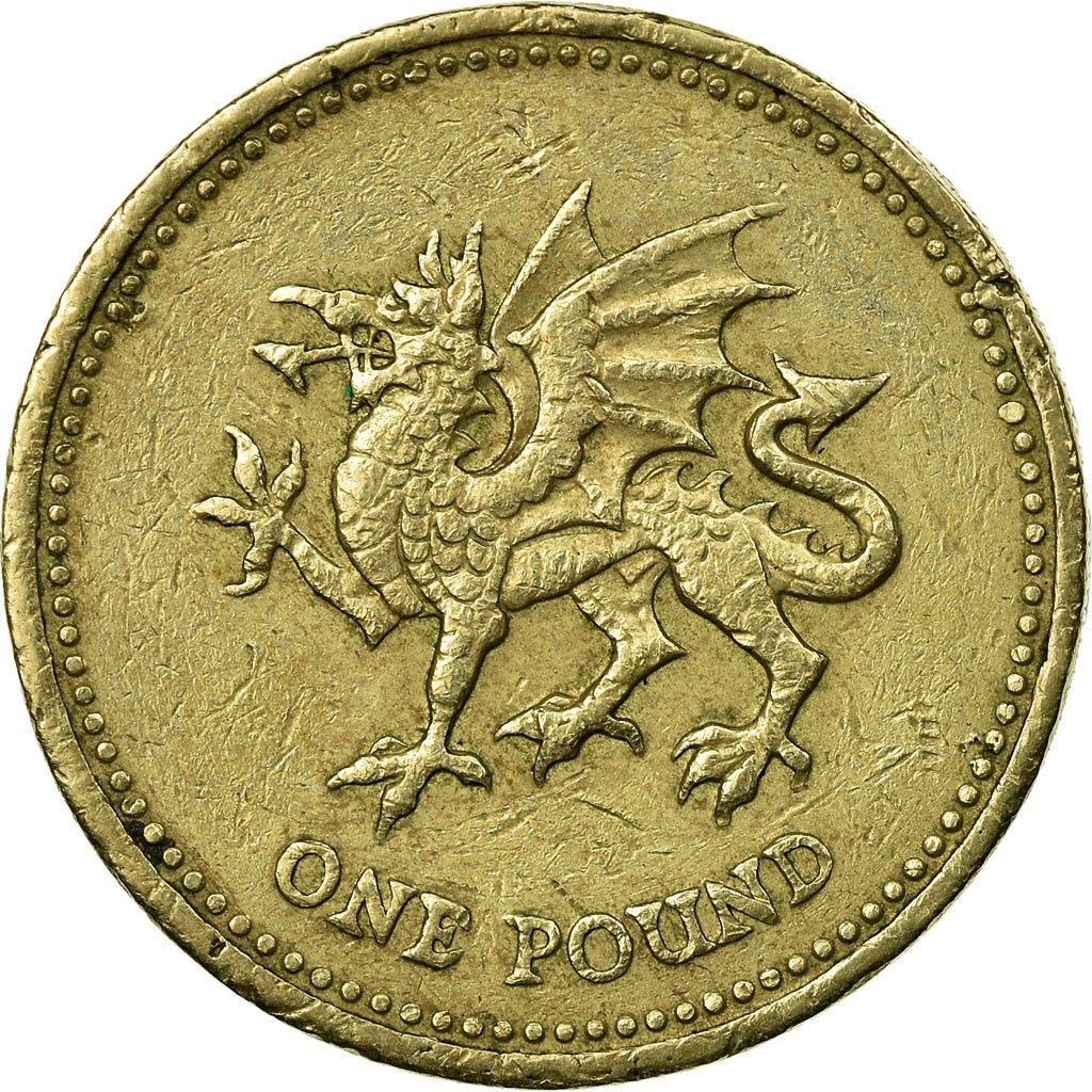 United Kingdom | 1 Pound Coin | Welsh Dragon | KM:969 | 1995