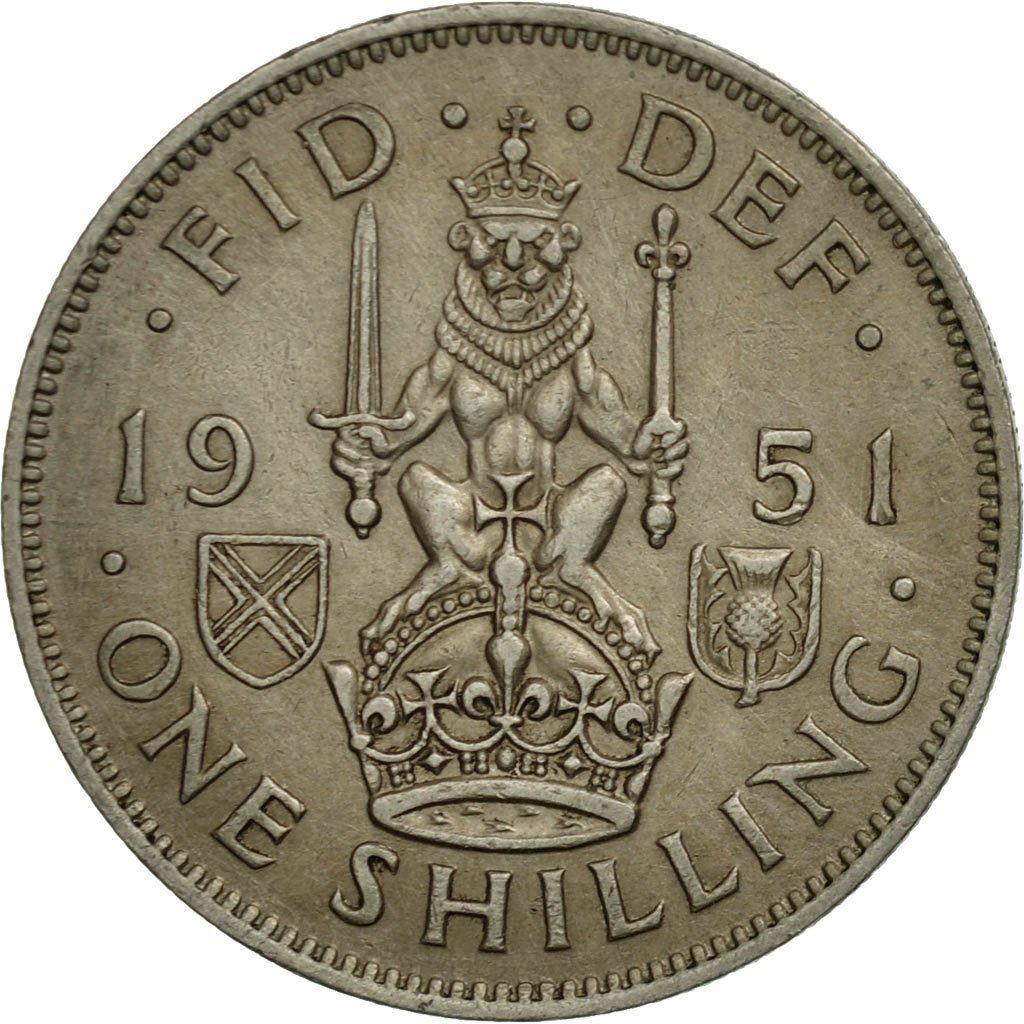 United Kingdom | 1 Shilling Coin | George VI | KM:864 | 1947 - 1948
