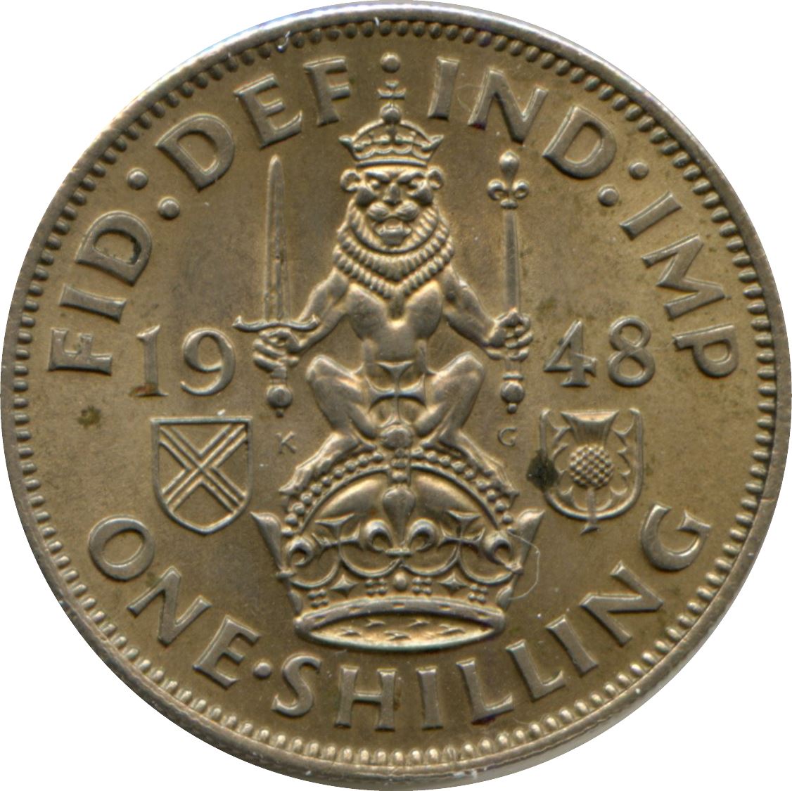United Kingdom | 1 Shilling Coin | George VI | KM:864 | 1947 - 1948
