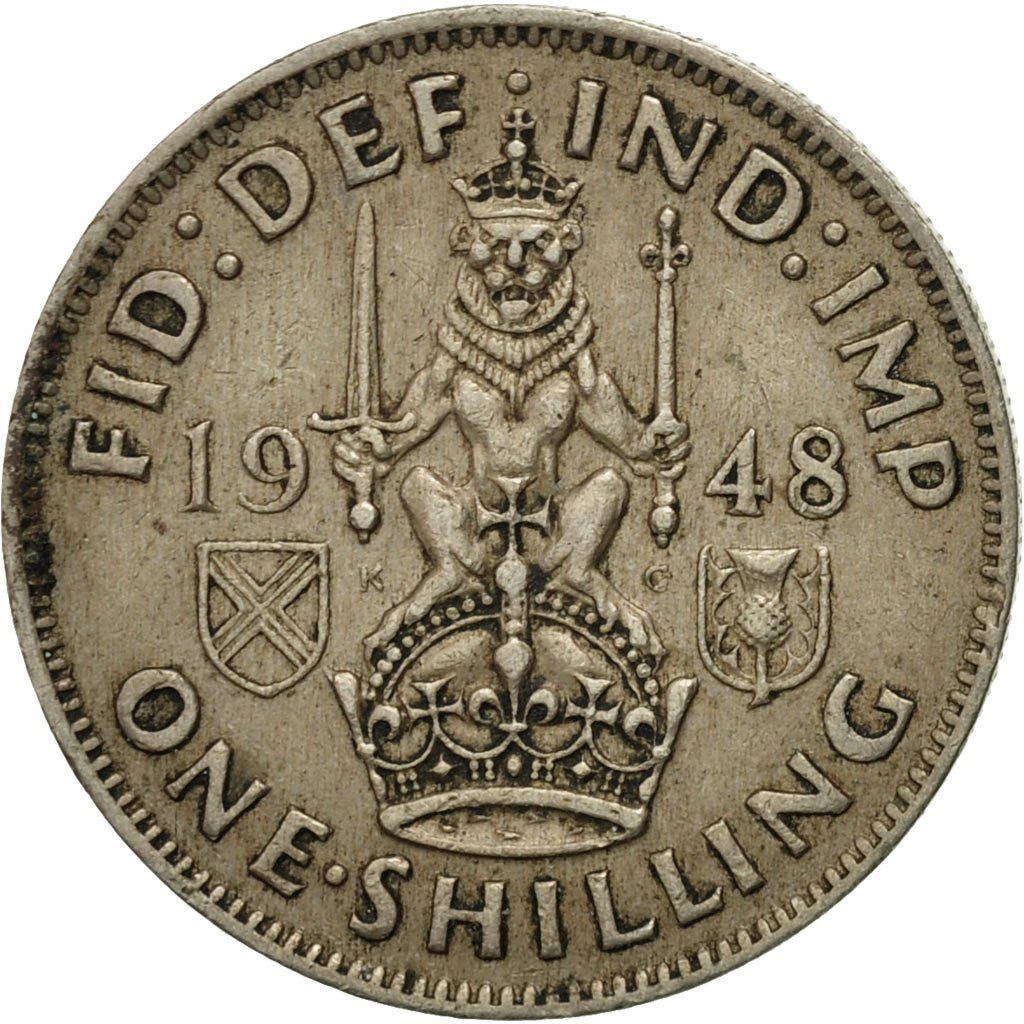 United Kingdom | 1 Shilling Coin | George VI | KM:864 | 1947 - 1948