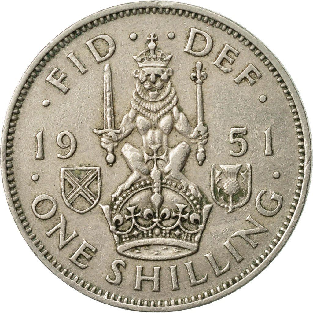 United Kingdom | 1 Shilling Coin | George VI | KM:877 | 1949 - 1951