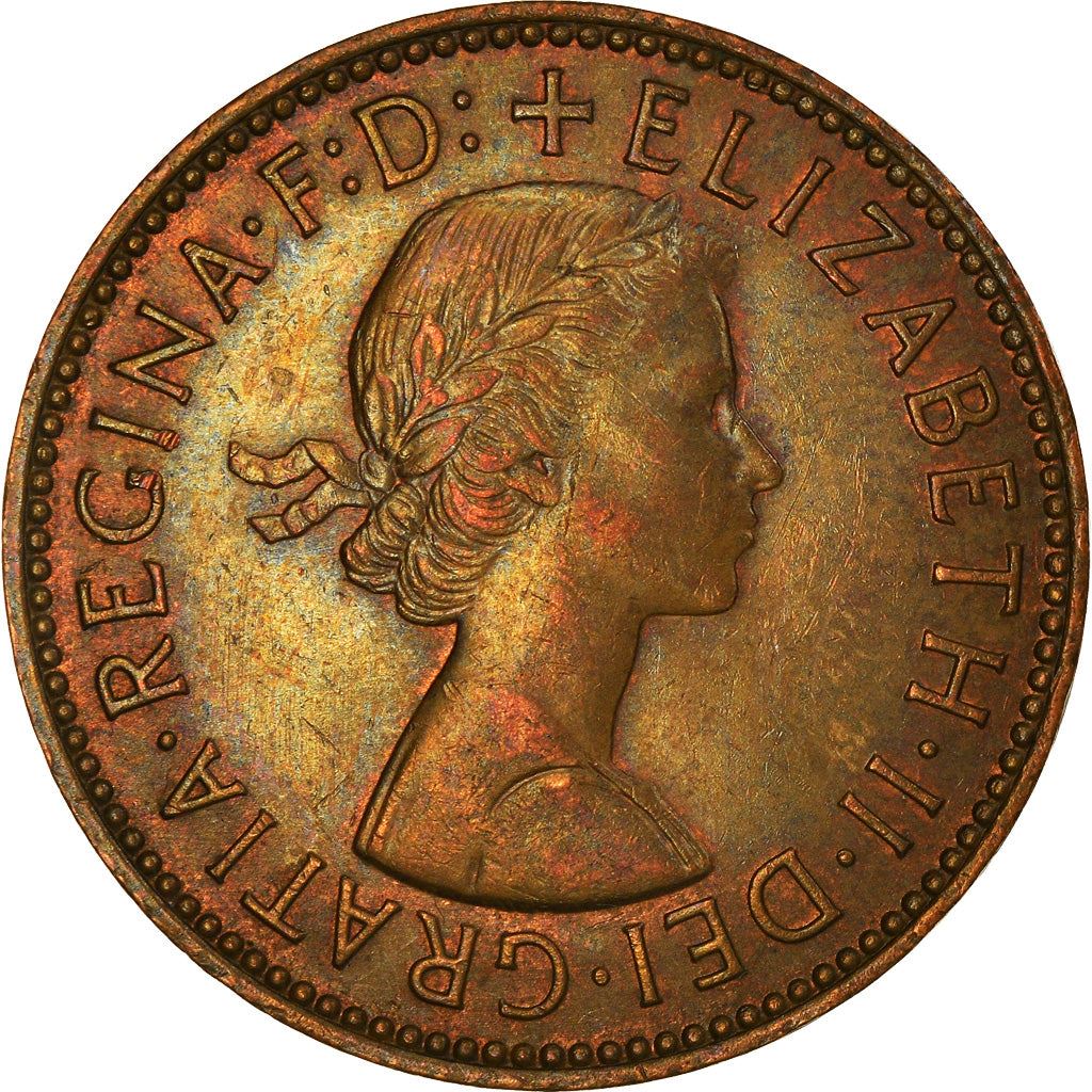 United Kingdom | 1/2 Penny Coin | Three-masted ship | KM:896 | 1954 - 1970