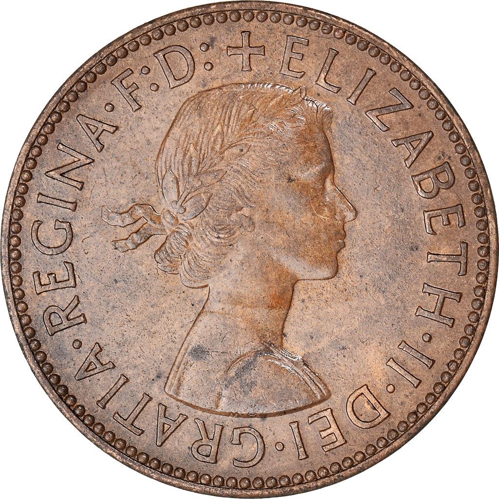 United Kingdom | 1/2 Penny Coin | Three-masted ship | KM:896 | 1954 - 1970