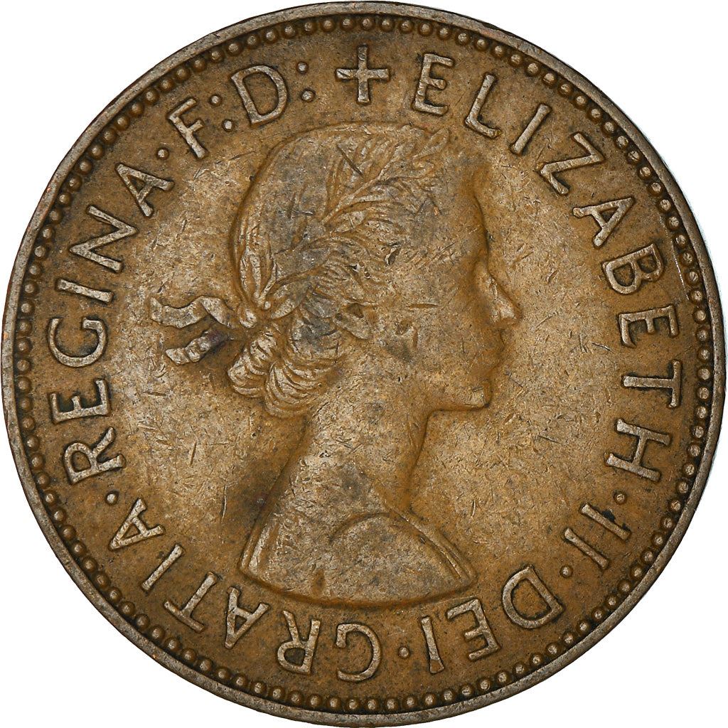 United Kingdom | 1/2 Penny Coin | Three-masted ship | KM:896 | 1954 - 1970