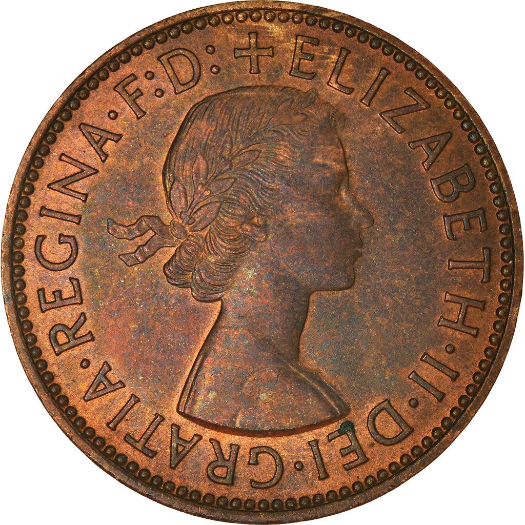 United Kingdom | 1/2 Penny Coin | Three-masted ship | KM:896 | 1954 - 1970