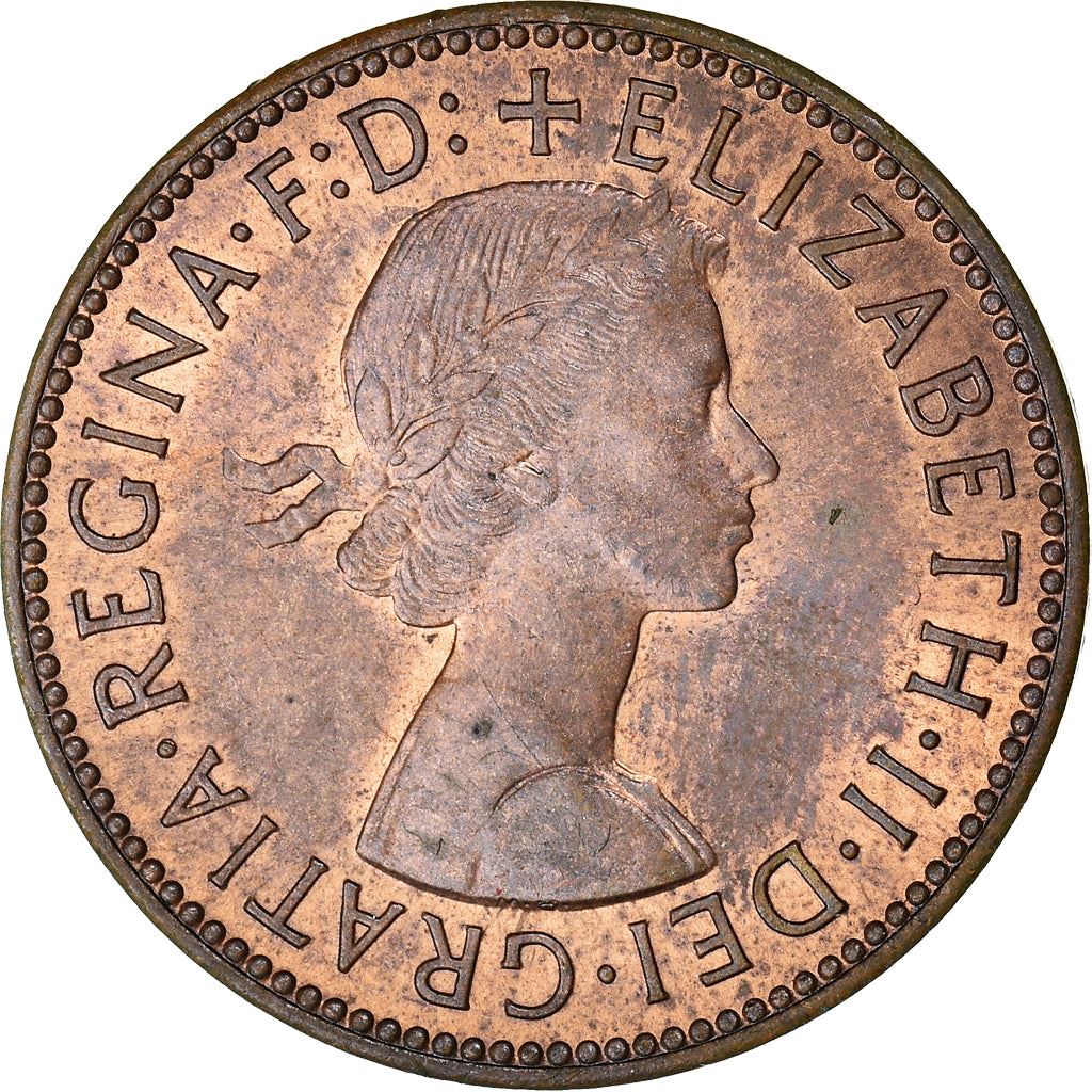 United Kingdom | 1/2 Penny Coin | Three-masted ship | KM:896 | 1954 - 1970