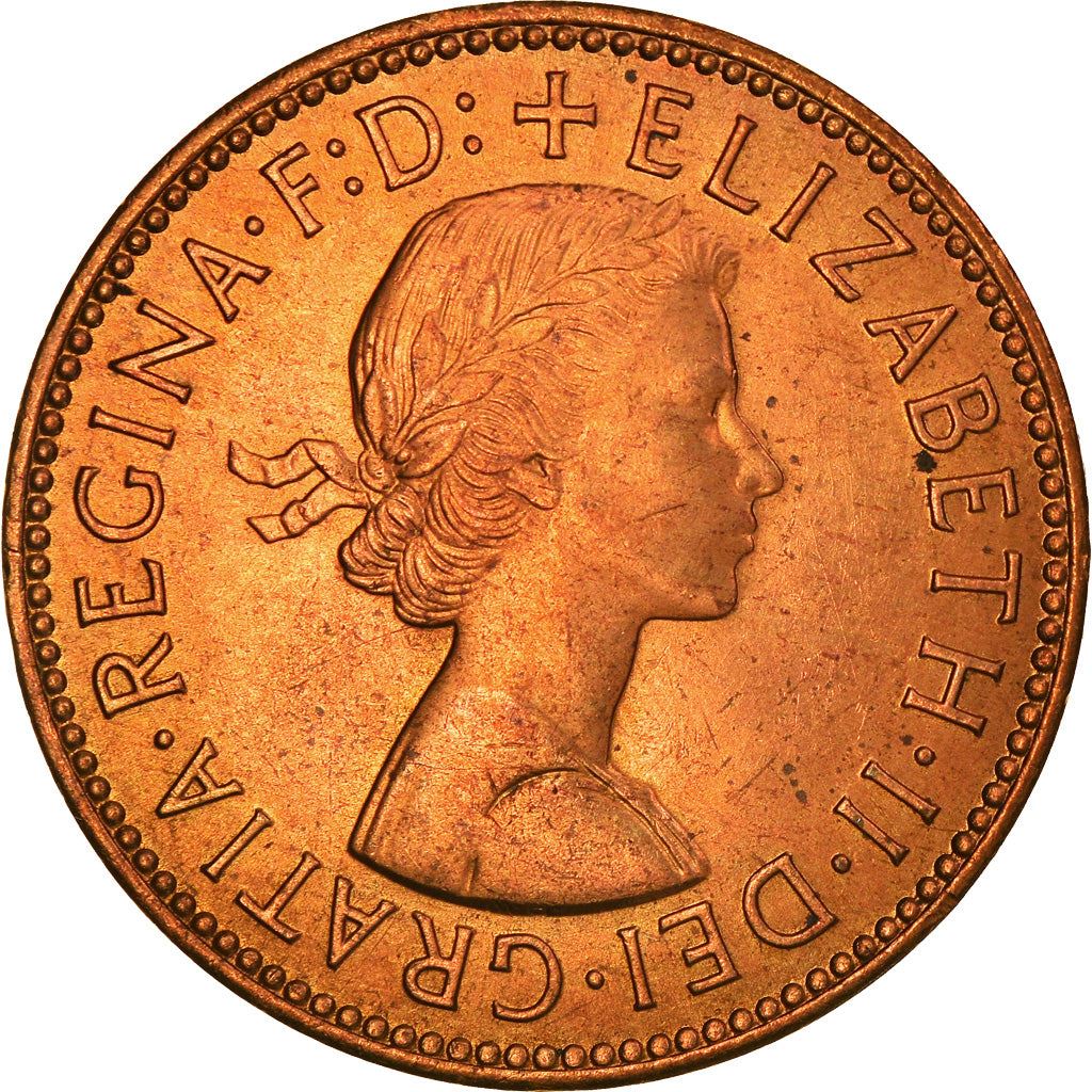 United Kingdom | 1/2 Penny Coin | Three-masted ship | KM:896 | 1954 - 1970