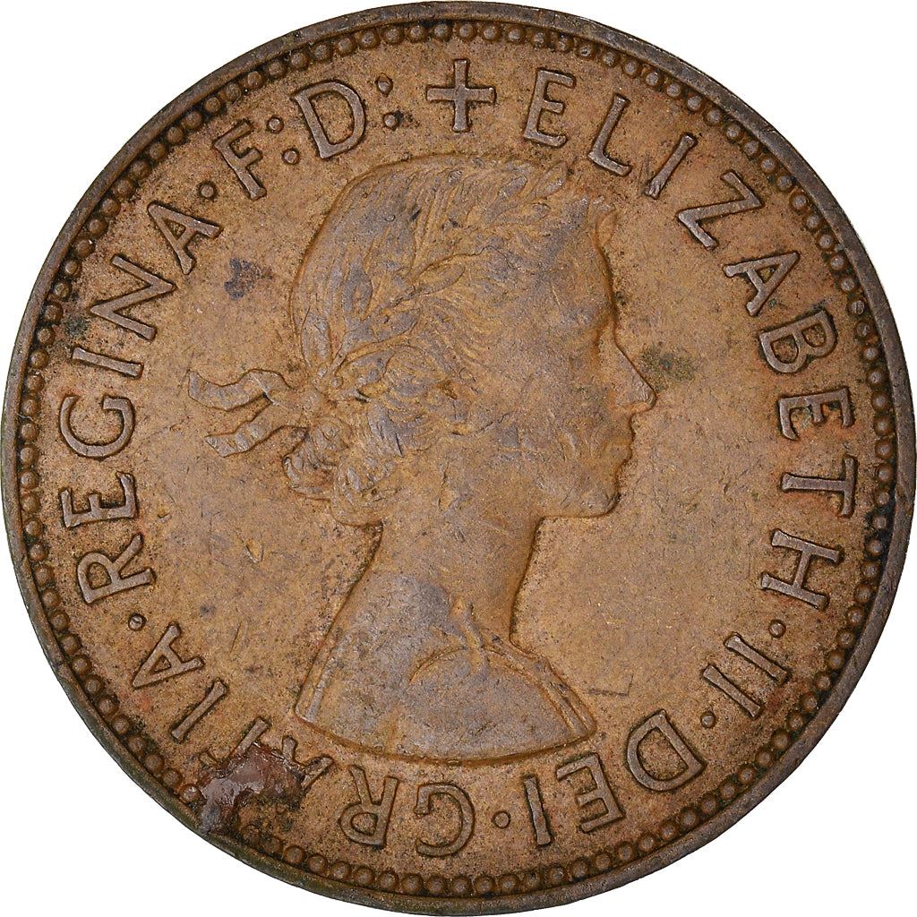 United Kingdom | 1/2 Penny Coin | Three-masted ship | KM:896 | 1954 - 1970