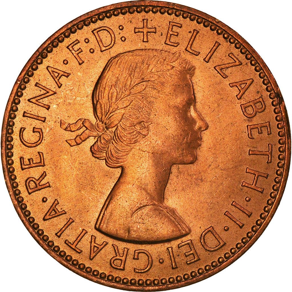 United Kingdom | 1/2 Penny Coin | Three-masted ship | KM:896 | 1954 - 1970