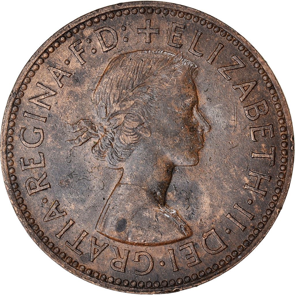 United Kingdom | 1/2 Penny Coin | Three-masted ship | KM:896 | 1954 - 1970