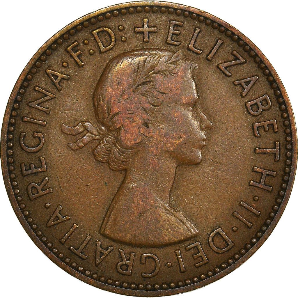 United Kingdom | 1/2 Penny Coin | Three-masted ship | KM:896 | 1954 - 1970