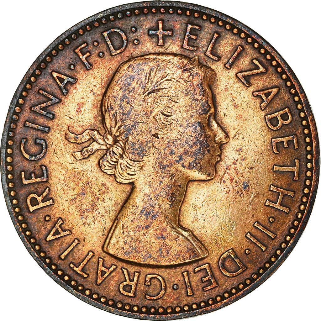 United Kingdom | 1/2 Penny Coin | Three-masted ship | KM:896 | 1954 - 1970