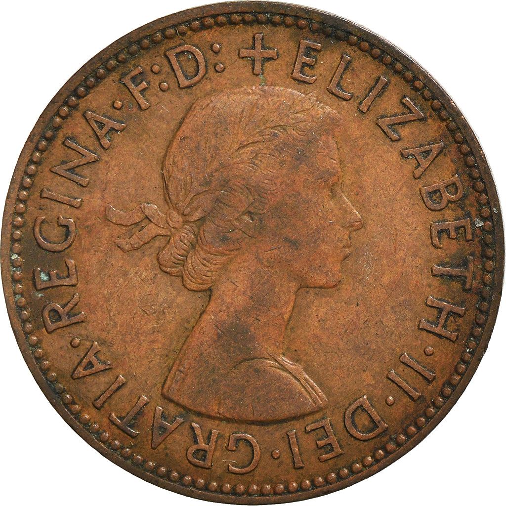 United Kingdom | 1/2 Penny Coin | Three-masted ship | KM:896 | 1954 - 1970