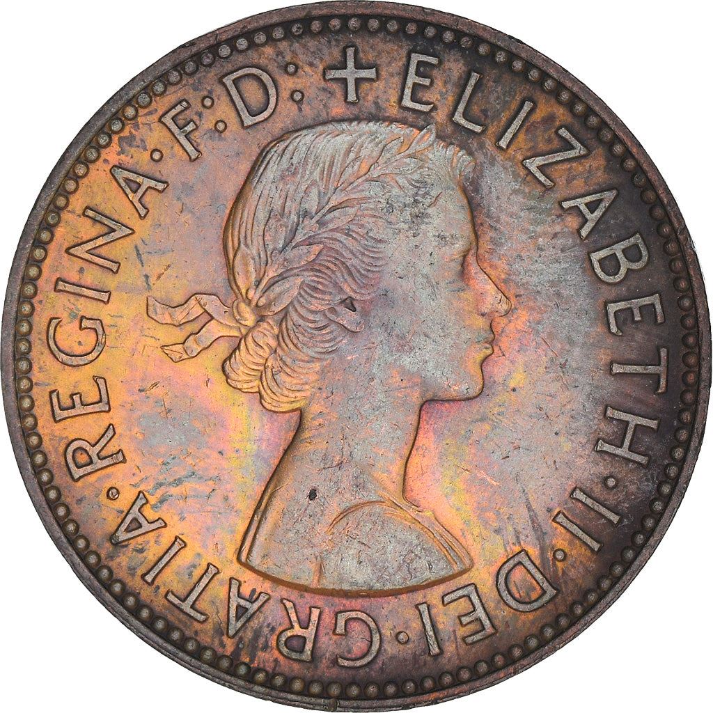 United Kingdom | 1/2 Penny Coin | Three-masted ship | KM:896 | 1954 - 1970