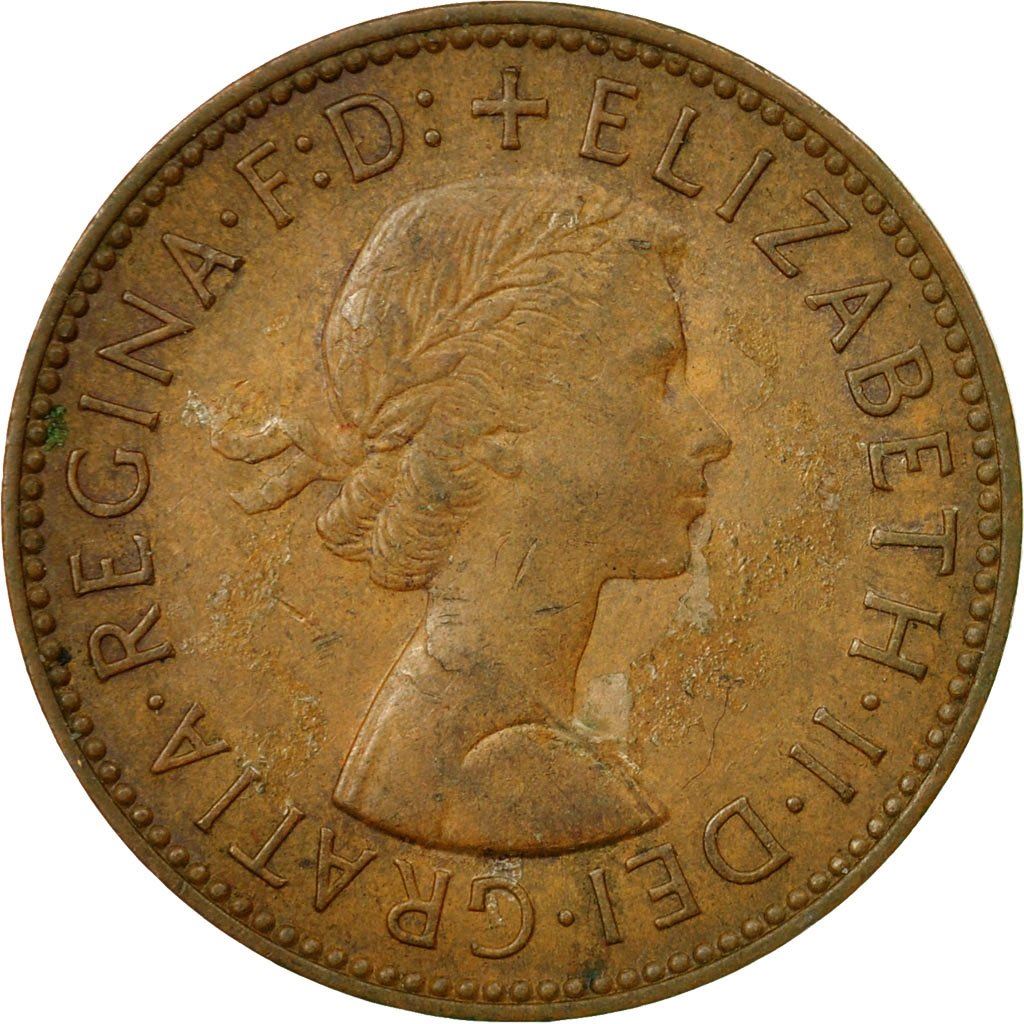 United Kingdom | 1/2 Penny Coin | Three-masted ship | KM:896 | 1954 - 1970